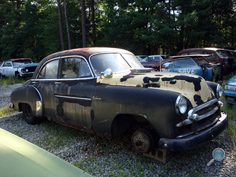 Antique Chevrolet junk yard car parts, vintage Chevy junkyard auto parts