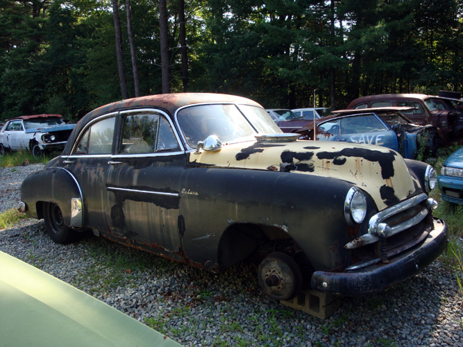 Vintage Chevy auto parts yard, vintage Chevy car parts junkyard